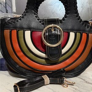 Black Women’s Faux Leather Shoulder Bag